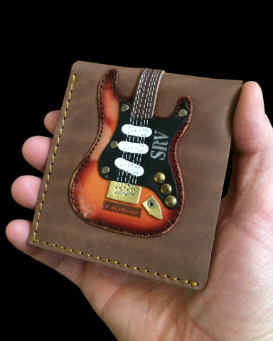 SRV Signature Electric Guitar Wallet - Handmade from Genuine Leather