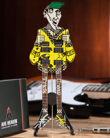 RICK NIELSEN™ Uncle Dick Doubleneck Mini Guitar Replica Collectible - Officially Licensed