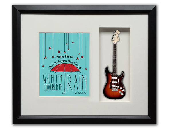 22" x 19" Personalized Music Gift Framed Shadow Box with 10" Mini Guitar