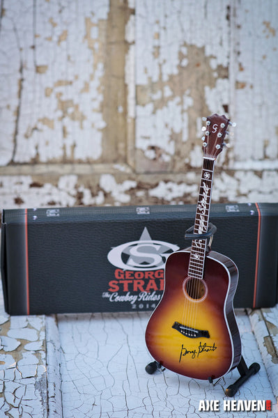 George Strait "Cowboy Rides Away" Mini Guitar Collectible