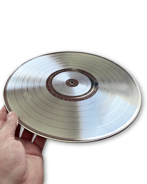 Platinum Blank Record Blank 33 1/3 Vinyl LP - Metalized Platinum 12" Record Music Award