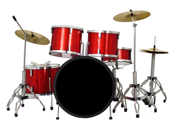 Classic 5-Piece Red Sparkle Drum Set Mini Replica Collectible