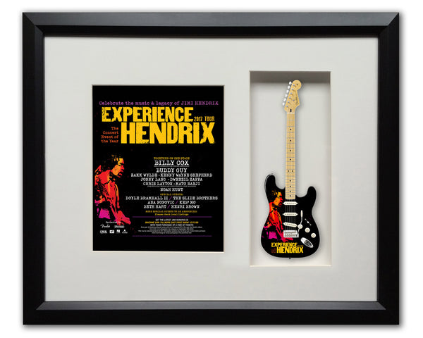 22" x 19" Limited Edition 2017 Experience Hendrix Tour Framed Shadow Box with 10" Strat™ Mini Guitar