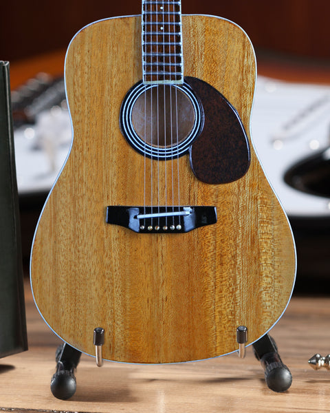 Classic Natural Finish Acoustic Miniature Guitar Replica Collectible
