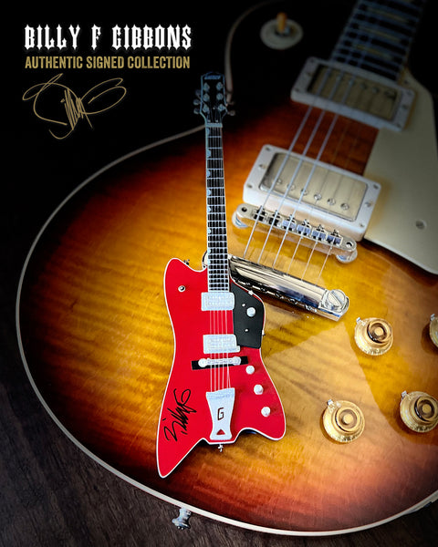 Billy F Gibbons AUTOGRAPHED COLLECTION Signature 1:4 Scale Mini Guitar Models - 1ST EDITION 2023