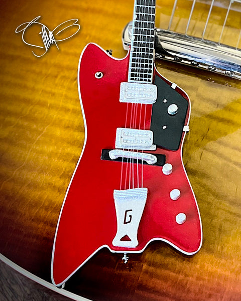 Billy F Gibbons Signature Billy Bo Gretsch Miniature Guitar Model Replica Collectible