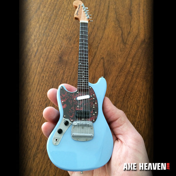 Officially Licensed Mini Sonic Blue Fender™ Mustang™ Guitar Replica Model