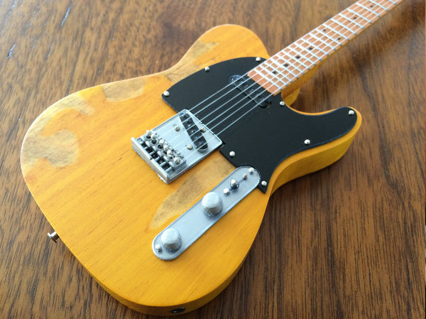 Vintage Blonde Licensed Fender™ Tele™ Miniature Guitar