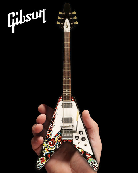 *NEW Jimi Hendrix™ Gibson Psychedelic Flying V 1:4 Scale Mini Guitar Model