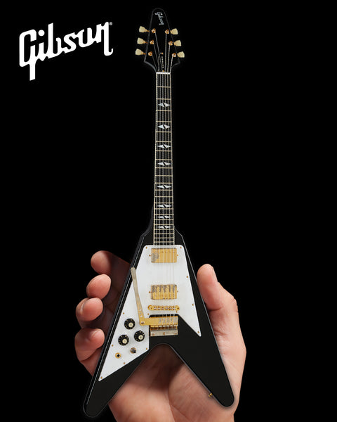 *NEW Jimi Hendrix™ Gibson 1969 Flying V - Left-Handed Ebony Finish 1:4 Scale Mini Guitar Model
