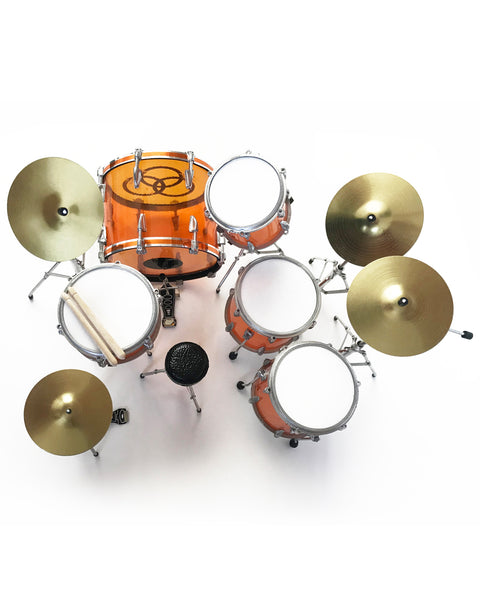Vistalite Transparent Amber Tribute Zep Mini Drum Set Replica Collectible
