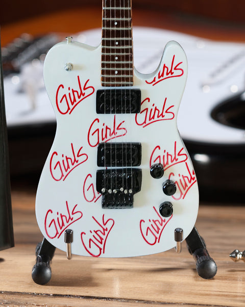 Signature White Mick Mars Girls, Girls, Girls Mini Guitar
