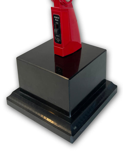 RED Vintage Microphone Award - Rockstar Real Retro Microphone Trophy Award - Black Marble Base