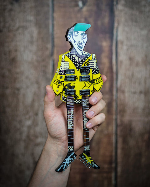 RICK NIELSEN™ Uncle Dick Doubleneck Mini Guitar Replica Collectible - Officially Licensed