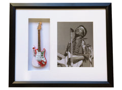 22" x 19" Custom Artist Tribute Framed Shadow Box with Signature 10" Mini Guitar