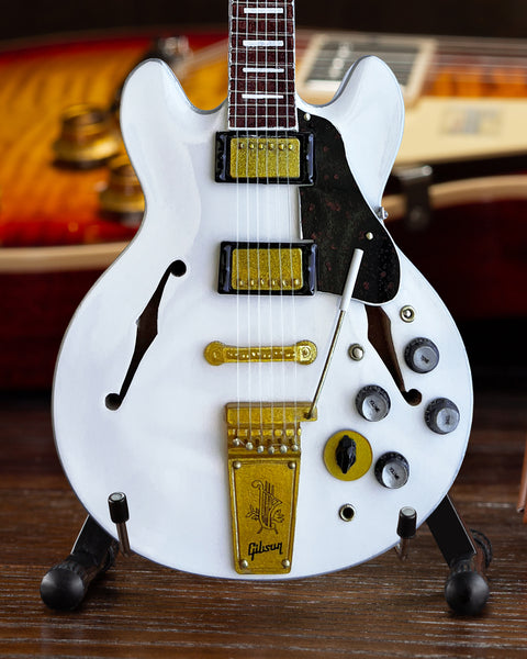 Alex Lifeson Signature ES-355 Gibson Alpine White Miniature Guitar Model