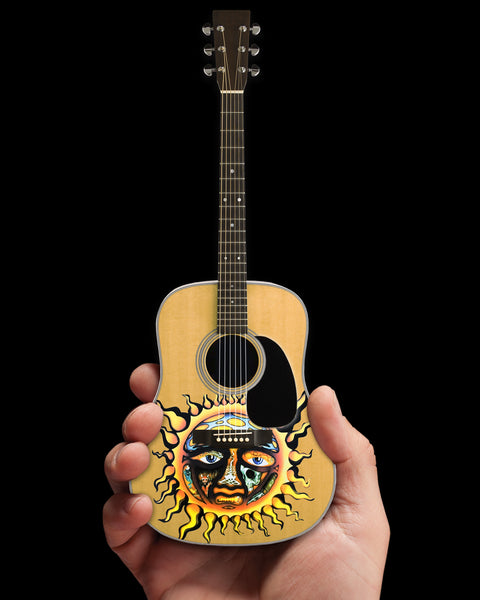 Officially Licensed Sublime Large Sun Logo Natural Finish Acoustic Mini Guitar