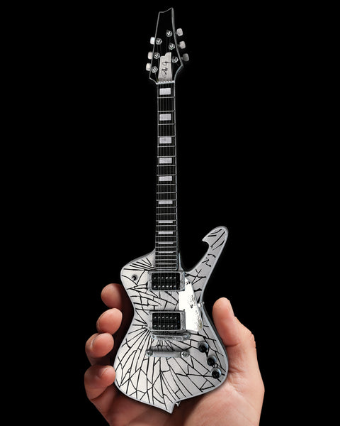 Officially Licensed KISS Paul Stanley Replica Cracked Mirror Iceman Miniature Guitar Model