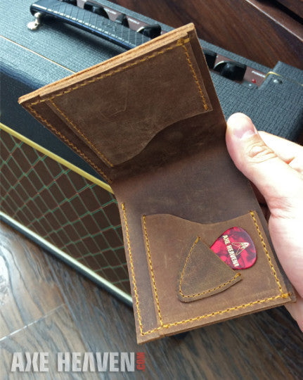 Classic Blonde Electric Guitar Wallet - Handmade from Genuine Leather