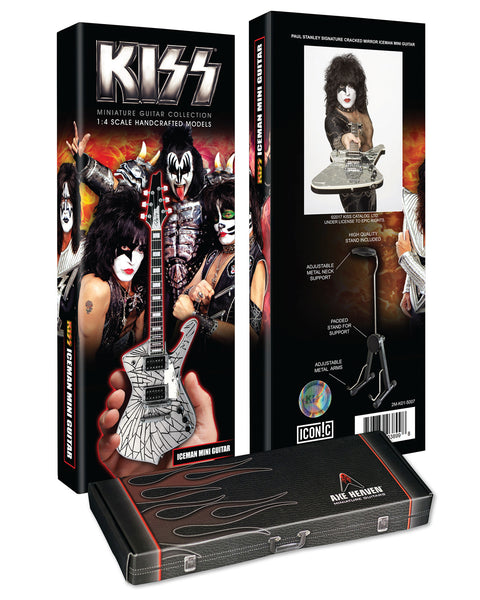 Officially Licensed KISS SET of 3 Miniature Guitar Models - AXE - ICEMAN - LOGO ICEMAN