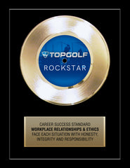 11" x 14" Framed 7" Gold Record - 45 Single Style Gold Record Rockstar Award