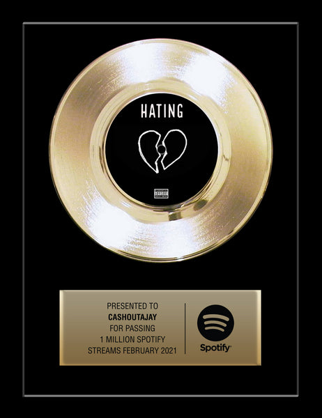 Gold Record 7" - Artist Record / Release Award - Framed 11" x 14"