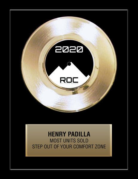 11" x 14" Framed 7" Gold Record - 45 Single Style Gold Record Rockstar Award