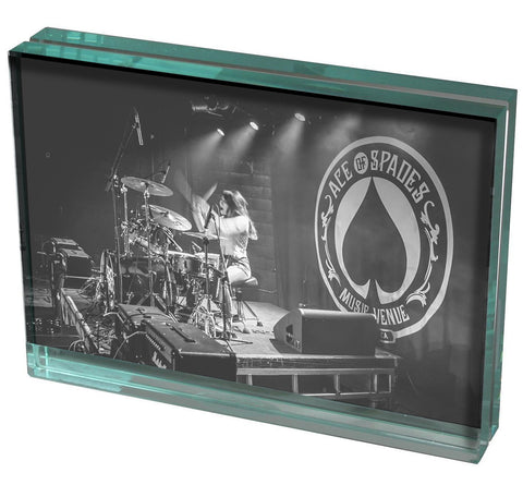 Modern Photo Frame 7" x 5" Double Sided Glass Picture Frame -  Rockstar Award