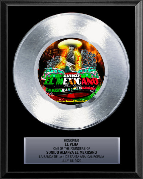 8" x 10" Plaque with 7" Platinum Record - 45 Single Style Classic Platinum Record Rockstar Award