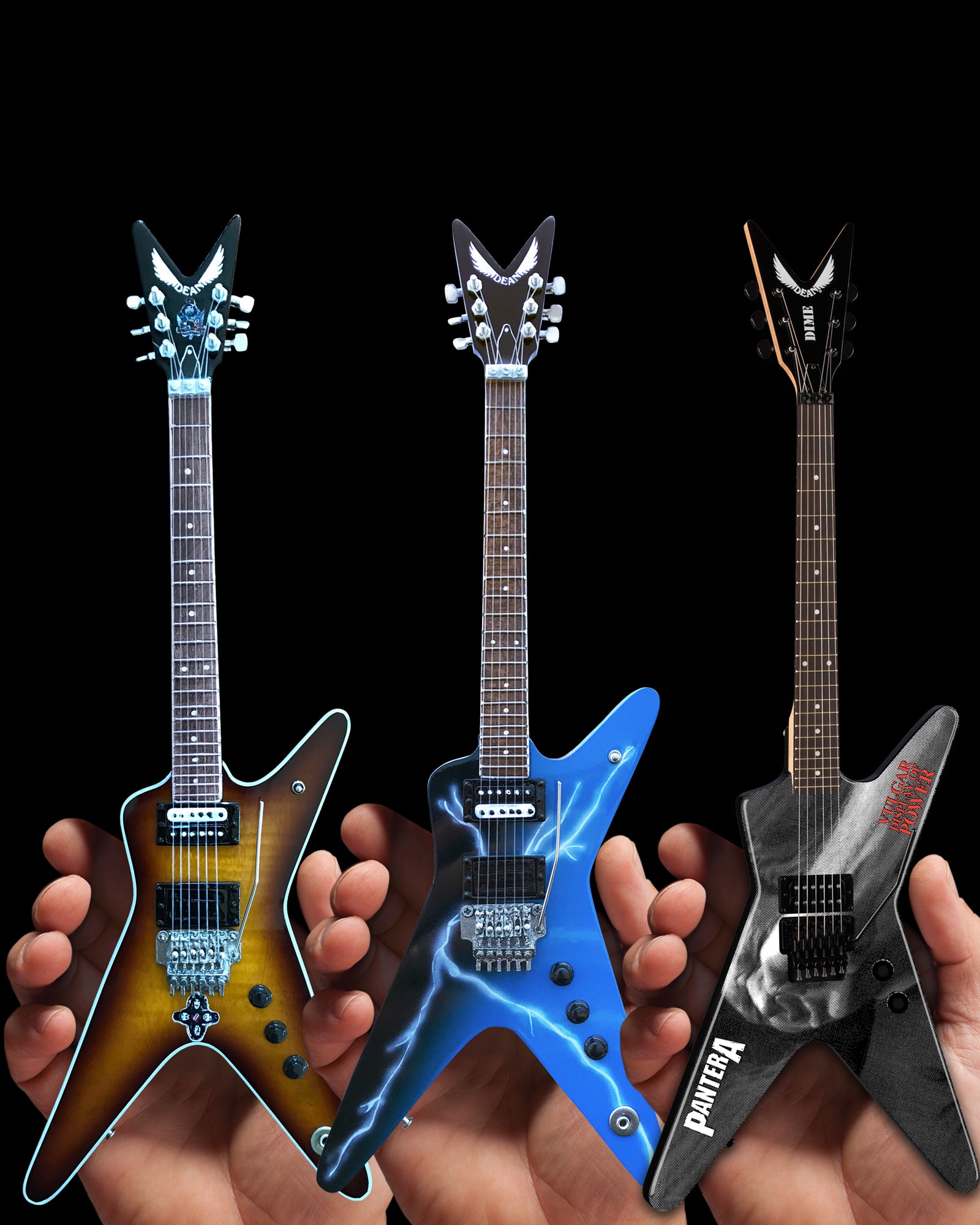 Set of 3 Handcrafted Dean Dimebag Signature Pantera ML Mini