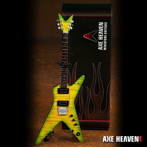 Licensed SET OF 2 Dimebag Darrell Signature Mini Guitars - Lightning Bolt & Slime