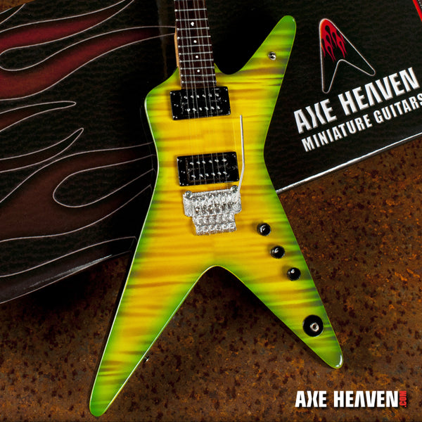 Licensed SET OF 2 Dimebag Darrell Signature Mini Guitars - Lightning Bolt & Slime