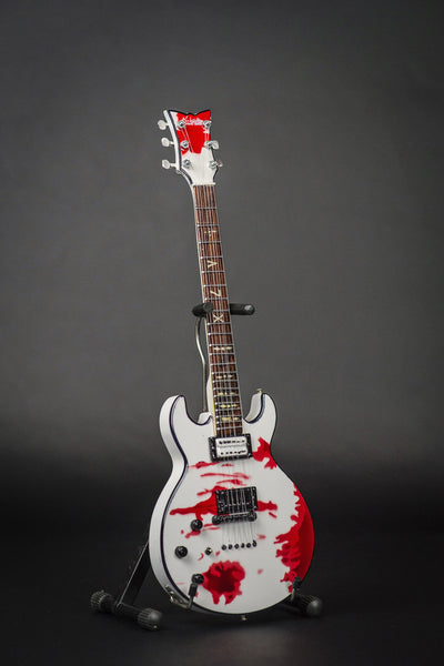 Officially Licensed Zacky Vengeance Blood Splat Schecter Mini Guitar Replica Model