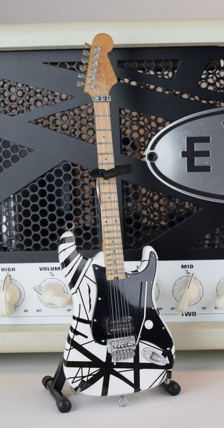 EVH Black & White VH1 Eddie Van Halen Mini Guitar Replica Collectible - Officially Licensed