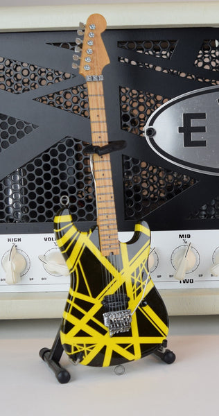 EVH Black & Yellow VH2 "Bumblebee" Eddie Van Halen Mini Guitar Replica Collectible - Officially Licensed