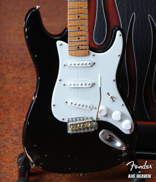 Vintage Black Fender™ Strat™ Miniature Guitar Replica - Officially Licensed