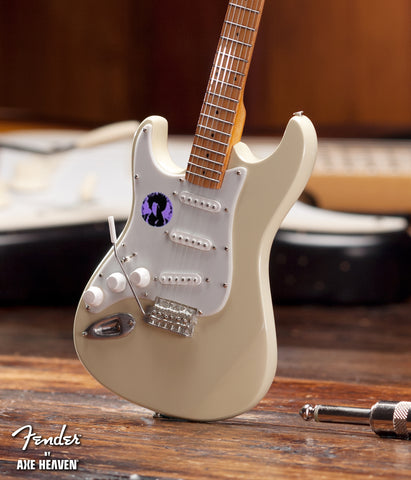 Jimi Hendrix Woodstock Fender™ Strat™ Cream Reverse Headstock Mini Guitar Replica w/Jimi Logo