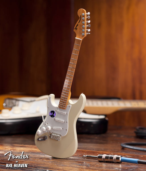 Jimi Hendrix Woodstock Fender™ Strat™ Cream Reverse Headstock Mini Guitar Replica w/Jimi Logo