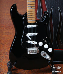 Fender™ Strat™ Black Finish & Black Pick Guard - Officially Licensed Miniature Guitar Replica