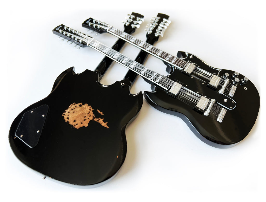 Mini Chitarra Replica Axe Heaven Gibson SG EDS-1275 Doppio Manico Bianca – Don Felder - Foto 2