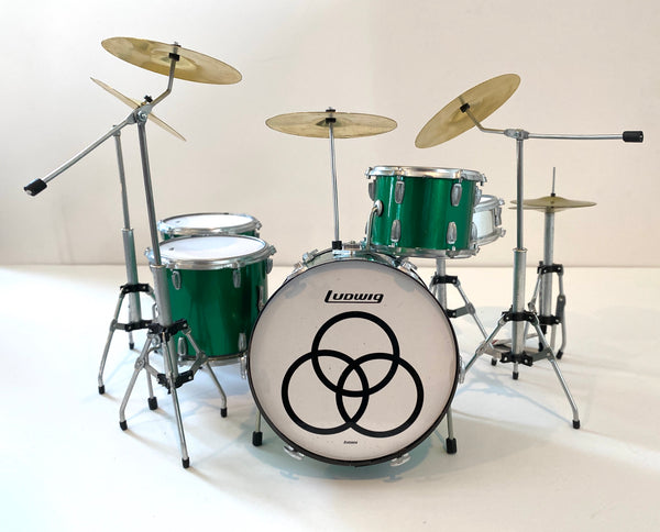 Green Sparkle Immigrant Song Zep Mini Drum Set Replica Collectible