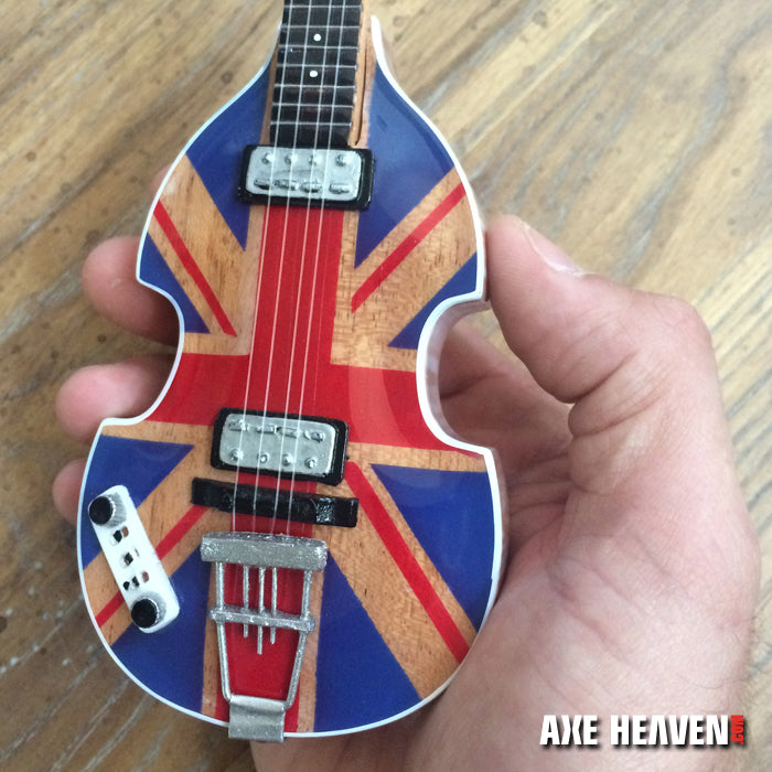 Paul's Union Jack Violin Bass Miniature Guitar Replica - Fab Four