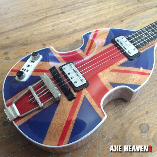 Union Jack UK Flag Violin Bass Miniature Guitar