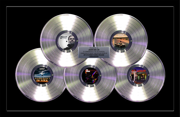 5 x PLATINUM RECORD Achievement Award - 36" x 24" Framed - Real Metalized Platinum Record