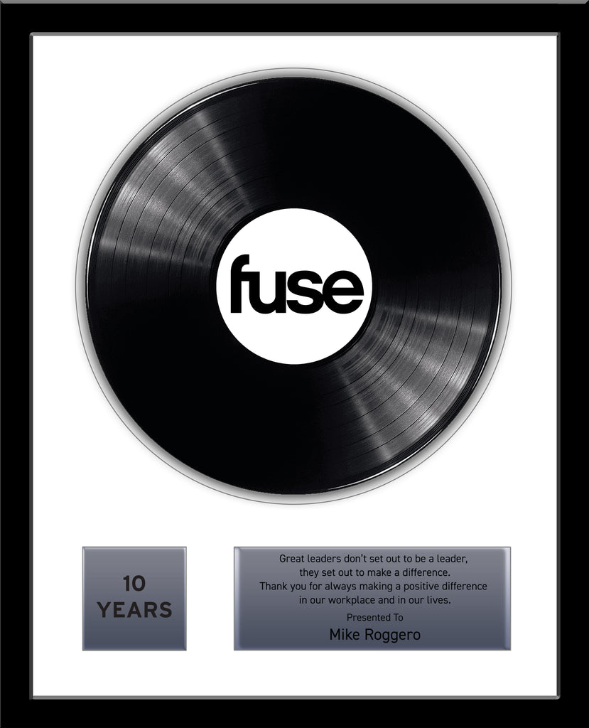 CUSTOM MAT Classic Black Record Award - Personalized 18" x 22" Framed Award for Business, Artist, & Band - Platinum Metal Plates Included