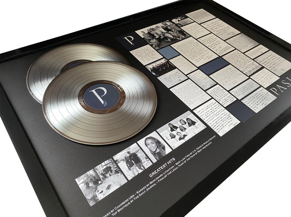 BUSINESS TRIPLE PLATINUM RECORD Achievement Award - 36" x 24" Framed Album Tribute - Custom Full Color Designed Background