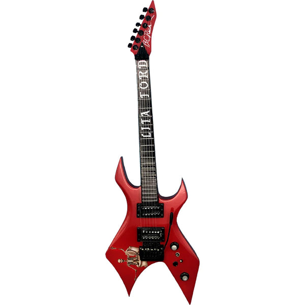 Lita Ford Limited Edition Signed Red Warlock Mini Guitar Replica Collectible