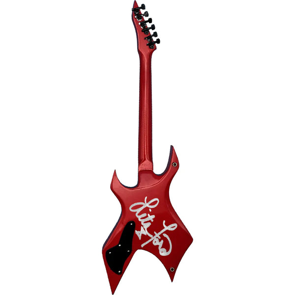 Lita Ford Limited Edition Signed Red Warlock Mini Guitar Replica Collectible