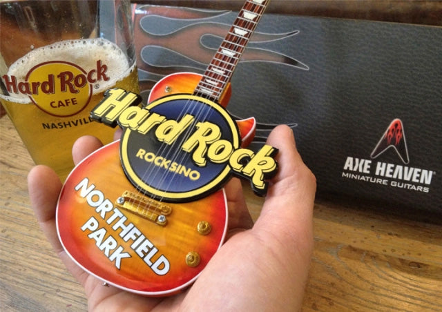 Hard Rock Rocksino Northfield Park 2014 Miniature Guitar Replica Collectible