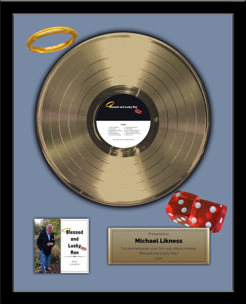 GOLD RECORD Album Tribute 18" x 22" Framed Artist & Band 12" - Metalized Gold Record
